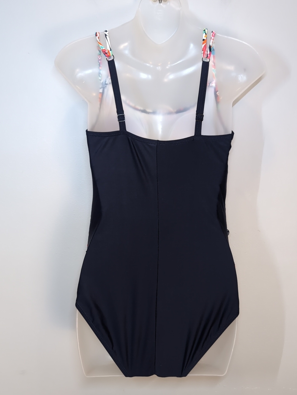 Christina Floral Tankini One Piece Swimsuit  Womens Size 10 D Cup Navy Blue - Picture 5 of 12